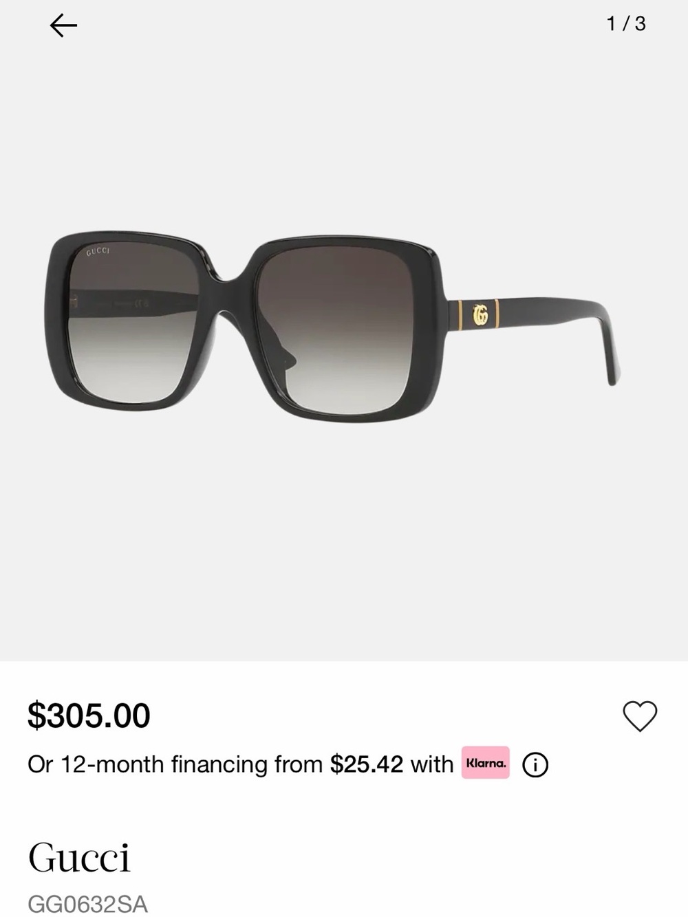 Gucci Black Square Sunglasses with Gold Logo Accents - Picture 8 of 10
